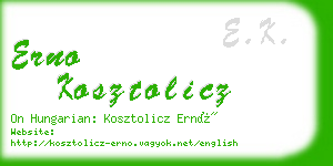 erno kosztolicz business card